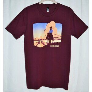 AS Colour Staple Western Horseman Graphic T-Shirt Cowboy Tee Burgundy Size S
